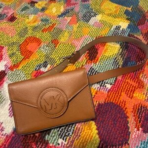 Michael Kors Brown Leather Belt Bag/ Crossbody